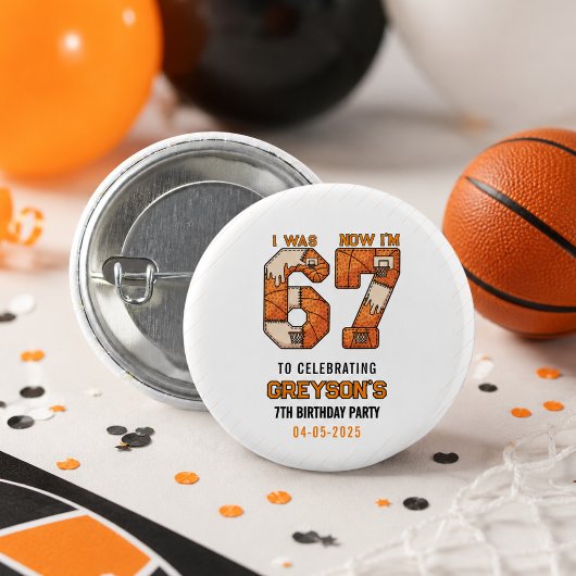 Badge Rond 2,50 Cm J'avais 6 ans maintenant j'ai 7 ans Basket-ball – 