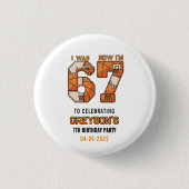 Badge Rond 2,50 Cm J'avais 6 ans maintenant j'ai 7 ans Basket-ball –  (Devant)
