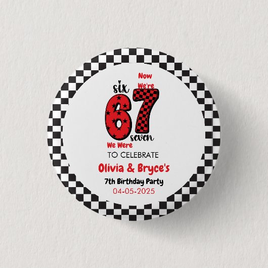 Badge Rond 2,50 Cm J'avais 6 ans, maintenant j'ai 7 ans – Double anni (Devant)