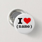 Badge Rond 2,50 Cm "JE COEUR" (nom personnalisable) (Devant & derrière)