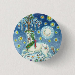 BADGE ROND 2,50 CM JE CROIS DANS LE BOUTON VACANCES DE NOËL UNICORN