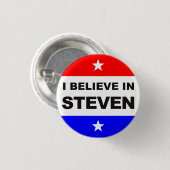 Badge Rond 2,50 Cm Je crois en Steven (Devant & derrière)