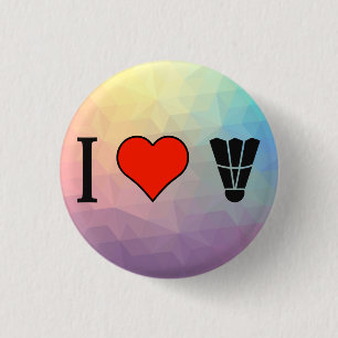 Badge Rond 2,50 Cm Je jeu d'amour de badminton