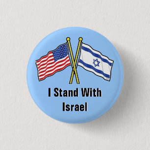 Badge Rond 2,50 Cm Je me tiens avec le bouton de l'Israël