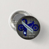 Badge Rond 2,50 Cm Je monte pour l'équipe Janyia (Devant & derrière)