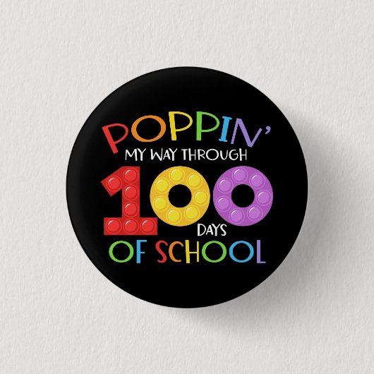 Badge Rond 2,50 Cm Je passe 100 jours à l'école (Devant)