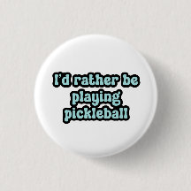 Je préfère jouer au pickleball Blue Retro Text
