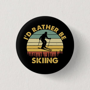 Badge Rond 2,50 Cm Je préfère Skier Retro Skier Vintage Skier Hommes