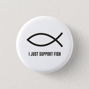 Badge Rond 2,50 Cm Je soutiens juste le symbole d'Ichthys de poissons