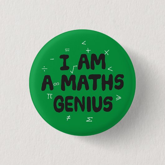 Badge Rond 2,50 Cm Je suis un insigne de pin Math Genius (Devant)