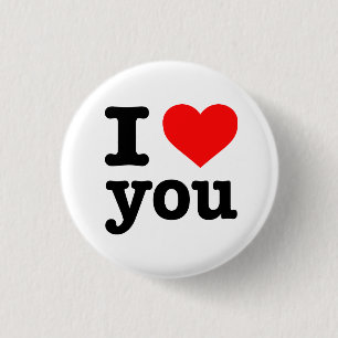 Badge Rond 2,50 Cm "JE T'AIME" 1,25 pouces