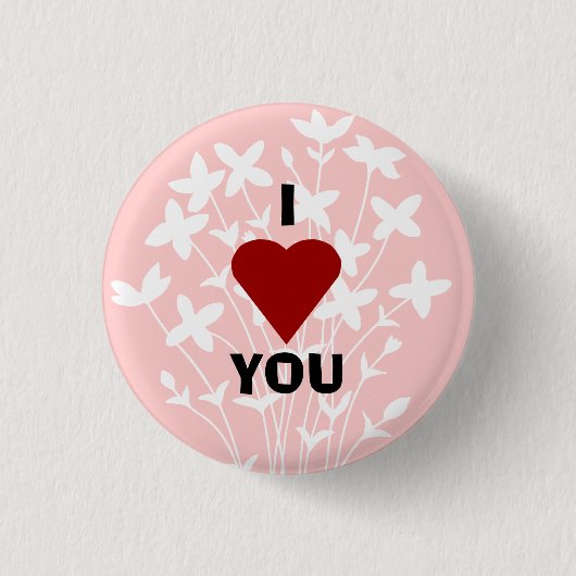 Badge Rond 2,50 Cm Je t'aime bouton (Devant)