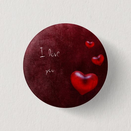 Badge Rond 2,50 Cm Je t'aime - bouton (Devant)