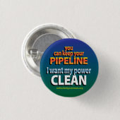 Badge Rond 2,50 Cm Je veux mon bouton propre de puissance (Devant & derrière)