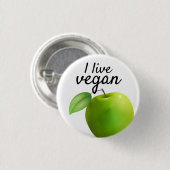 Badge Rond 2,50 Cm je vis végétalien (Devant & derrière)