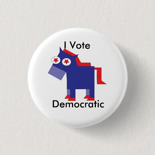 Badge Rond 2,50 Cm Je vote Democratic (Devant)