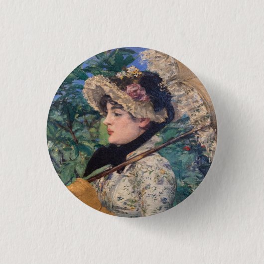 Badge Rond 2,50 Cm Jeanne (Printemps) Par Édouard Manet (Devant)