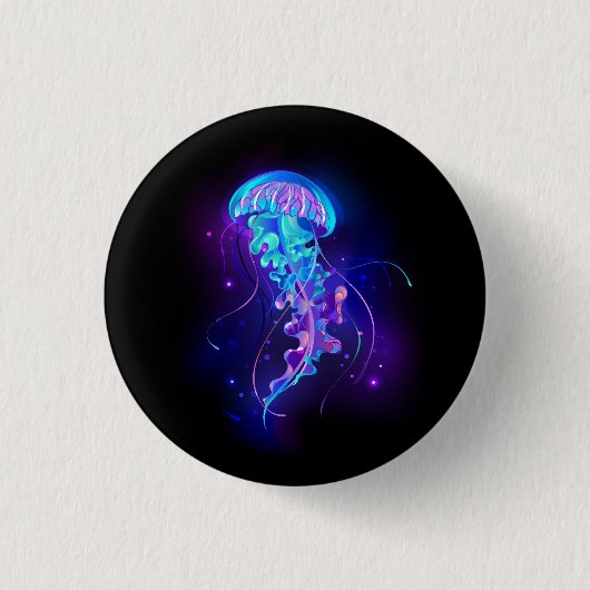 Badge Rond 2,50 Cm Jellyfish éclatante couleur (Devant)