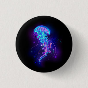 Badge Rond 2,50 Cm Jellyfish éclatante couleur