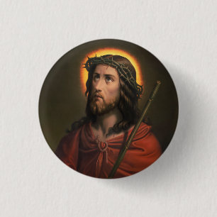Badge Rond 2,50 Cm Jésus-Christ avec la Couronne d'épines