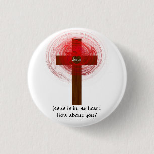 Badge Rond 2,50 Cm Jésus Est Dans Mon Coeur