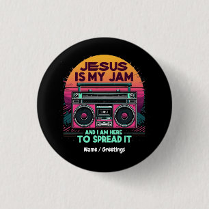 Badge Rond 2,50 Cm Jésus est ma confiture et je suis ici pour la répa
