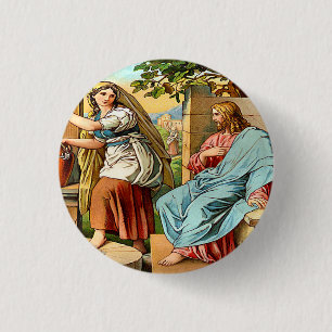 Badge Rond 2,50 Cm Jésus et femmes au bouton bon