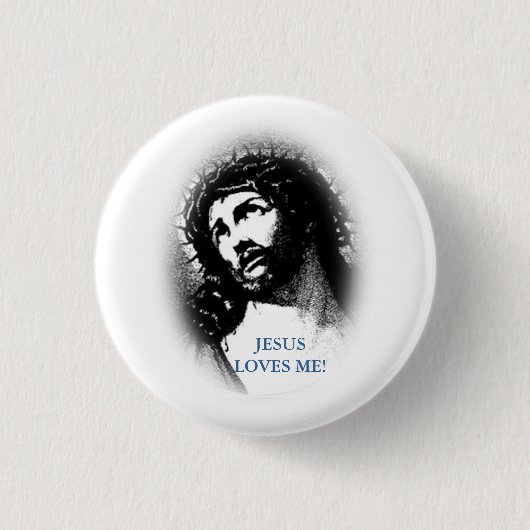 Badge Rond 2,50 Cm Jésus m'aime bouton (Devant)