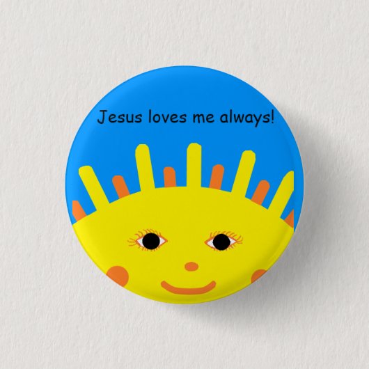 Badge Rond 2,50 Cm Jésus m'aime toujours bouton (Devant)