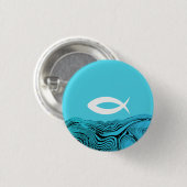 Badge Rond 2,50 Cm Jésus Poisson Eaux Vives (Devant & derrière)