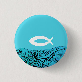 Badge Rond 2,50 Cm Jésus Poisson Eaux Vives