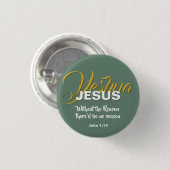 Badge Rond 2,50 Cm JESUS RAISON SAISON Sage Green Noël Christian (Devant & derrière)