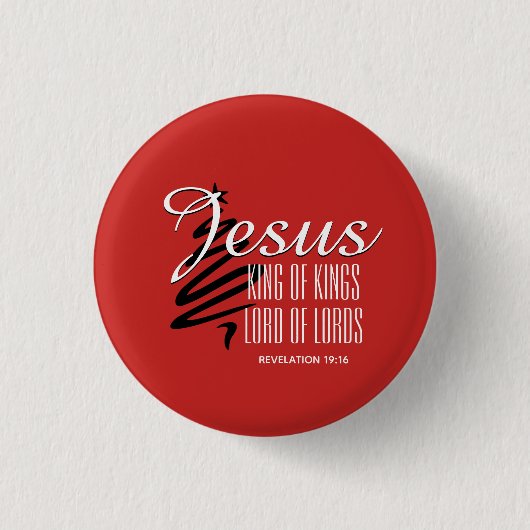 Badge Rond 2,50 Cm JÉSUS ROI DES ROIS Noël Écriture chrétienne (Devant)