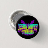 Badge Rond 2,50 Cm Jesus Saves Goths Button (Devant & derrière)
