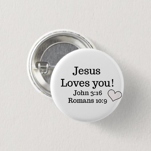 Badge Rond 2,50 Cm Jésus t'aime (Devant & derrière)