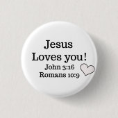 Badge Rond 2,50 Cm Jésus t'aime (Devant)