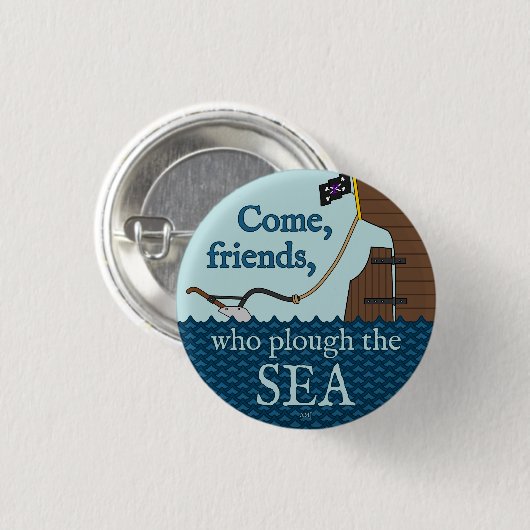 Badge Rond 2,50 Cm Jeter L'Insigne De Mer (Devant & derrière)