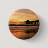 Badge Rond 2,50 Cm Jetty Over Beach Sunset (Devant)