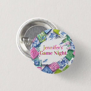 Badge Rond 2,50 Cm Jeu de Mahjong Personnalisé de Nuit de Jeu de Chin