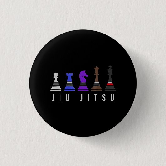 Badge Rond 2,50 Cm jeu d'échec jiu jitsu, cadeau bjj avec texte. (Devant)