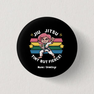 Badge Rond 2,50 Cm Jiu Jitsu Mince Mais Fierce Donner Confiance Aux F