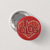 Badge Rond 2,50 Cm J'obstrue obstruer de coeur de Clogger (Devant & derrière)