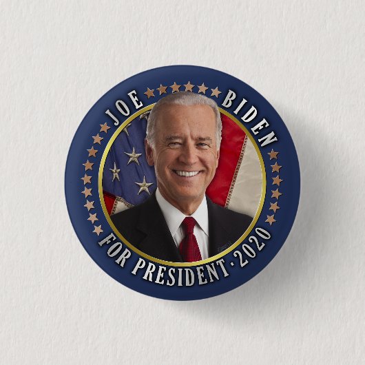Badge Rond 2,50 Cm Joe Biden pour le président démocrate 2020 Photo (Devant)