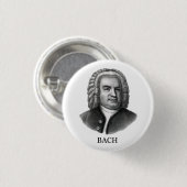 Badge Rond 2,50 Cm Johann Sebastian Bach, noir (Devant & derrière)