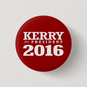 BADGE ROND 2,50 CM JOHN KERRY POUR LE PRÉSIDENT