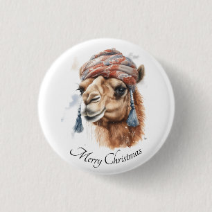 Badge Rond 2,50 Cm Joie de Noël dans le désert, personnalisé