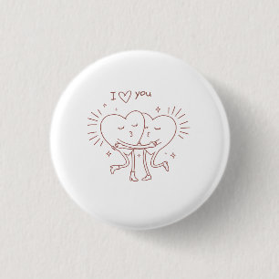Badge Rond 2,50 Cm Joli Accessoire en forme de Cœur d'Amour