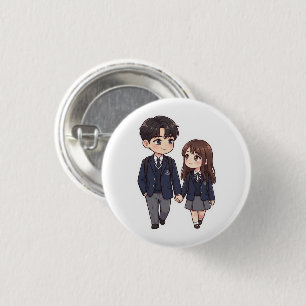 Badge Rond 2,50 Cm Joli bouton d'épingle de couple d'étudiants de K-D
