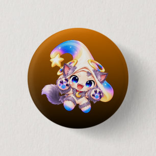 Badge Rond 2,50 Cm Joli bouton pastel de loup-garou Halloween Éping