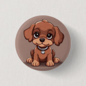 Badge Rond 2,50 Cm Joli chiot brun (Devant)